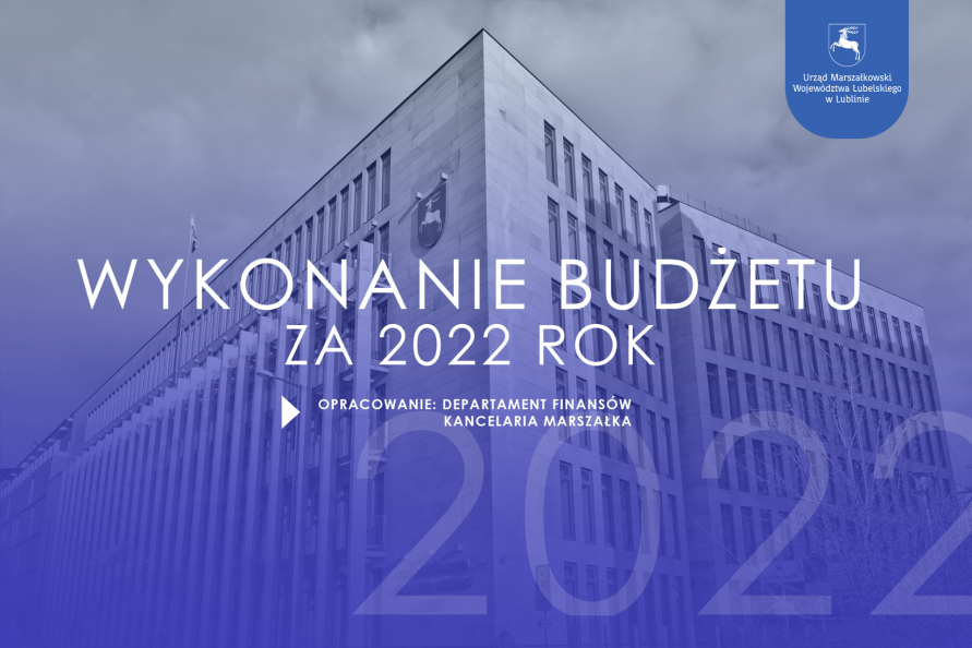 Grafika z napisem Wykonanie Budżetu za 2022 rok