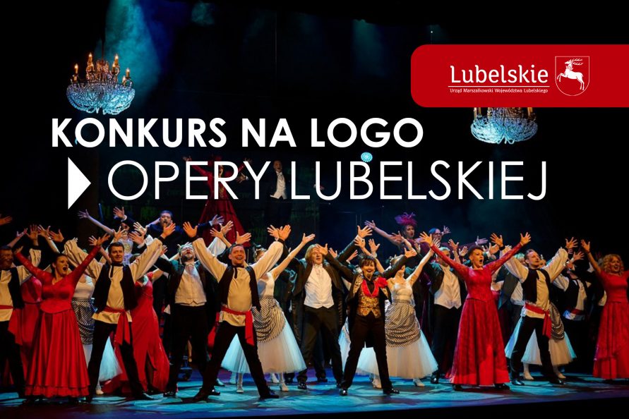 zespół muzyczny stojący na scenie i napis Konkurs na logo opery lubelskiej