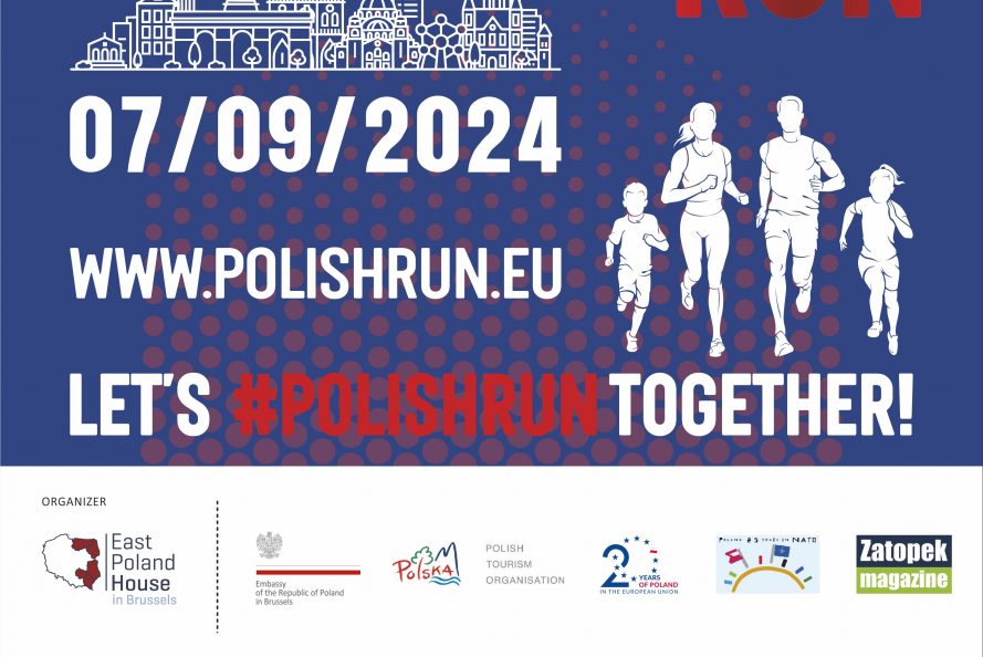 Plakat do 8 edycji zawodów biegowych Polish Run, wszystkie informacje znajdują się w artykule