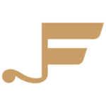 logo filharmonii złota litera F