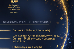 Nominowani do Honorowego Tytułu Ambasadora Województwa Lubelskiego w kategorii Instytucja